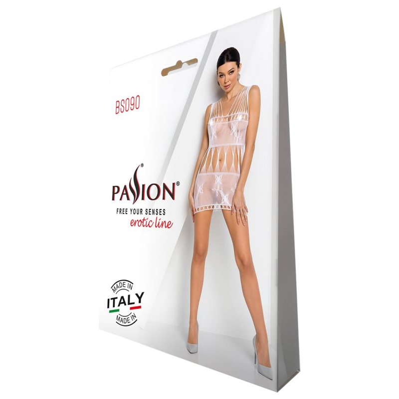 Бодістокінг мінісукня з метеликами Passion BS090 One Size білий