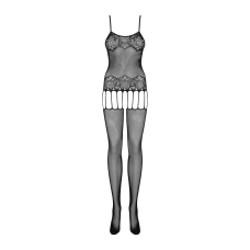 Бодістокінг Obsessive Bodystocking F235 S/M/L, тонкі підв’язки, ніжний декор, сіточка