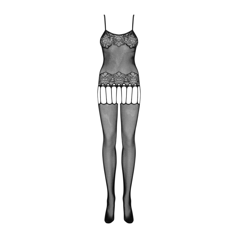 Бодістокінг Obsessive Bodystocking F235 S/M/L, тонкі підв’язки, ніжний декор, сіточка