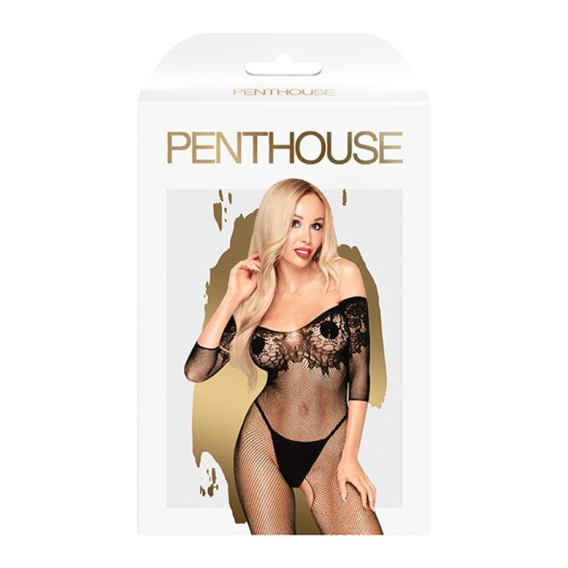 Боди-стокинг с имитацией лифа Penthouse – High Profile Черный S/L