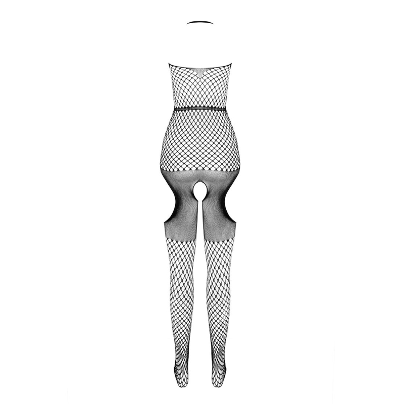 Бодистокинг с имитацией чулок Passion BS079 Черный