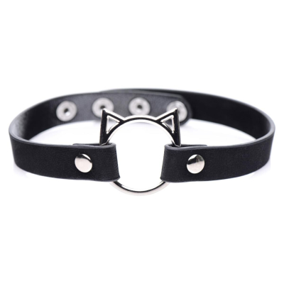 Чокер Master Series Kinky Kitty Ring Slim Choker – Черный цвет