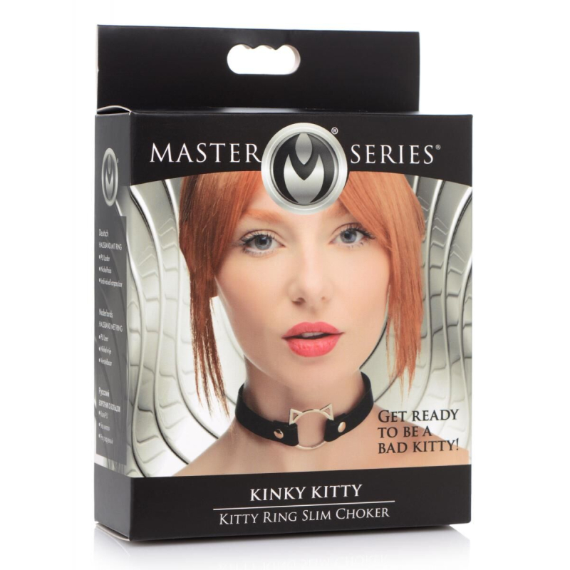 Чокер Master Series Kinky Kitty Ring Slim Choker – Чорний колір
