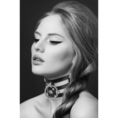 Чокер потрійний з кільцем для повідця Bijoux Pour Toi – FETISH, екошкіра