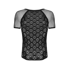 Чоловіча напівпрозора футболка з орнаментом Obsessive T102 T–shirt S/M/L, чорна