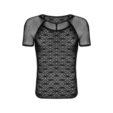 Чоловіча напівпрозора футболка з орнаментом Obsessive T102 T–shirt S/M/L, чорна