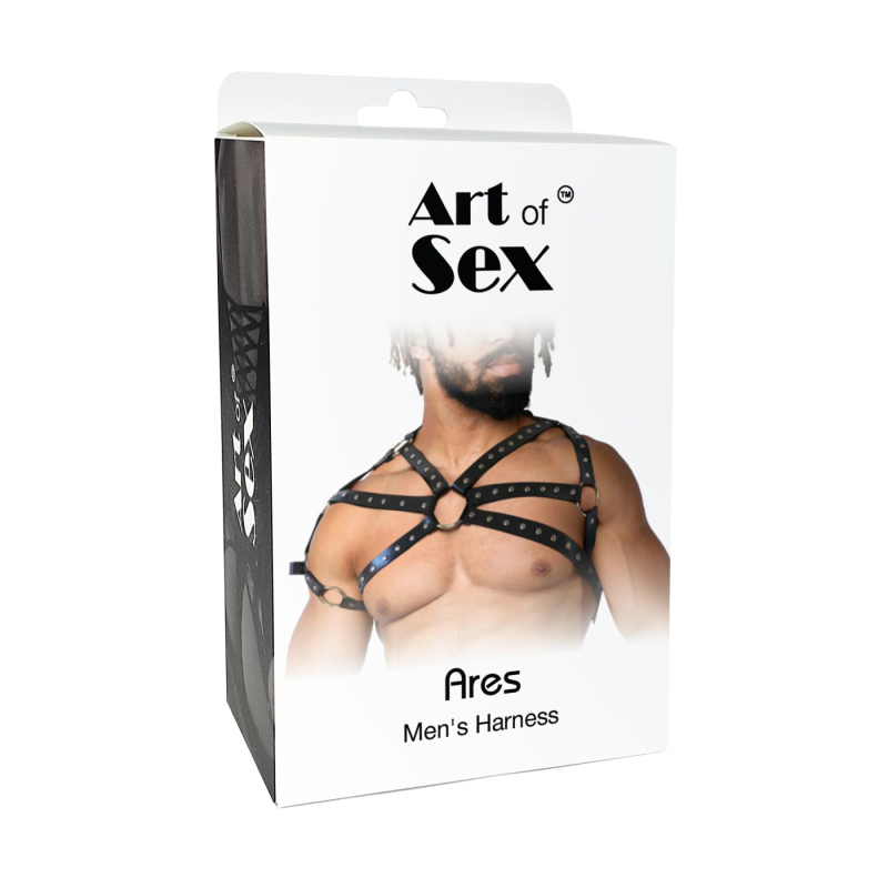 Чоловіча портупея Art of Sex – Ares, натуральна шкіра, колір Чорний, розмір L–2XL
