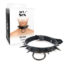 Чоловічий чокер з шипами Art of Sex – Archie Leather and Spikes