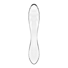 Двосторонній скляний дилдо Satisfyer Dazzling Crystal 1 Transparent, дуже міцний, без стопера, довж. 18.4 см