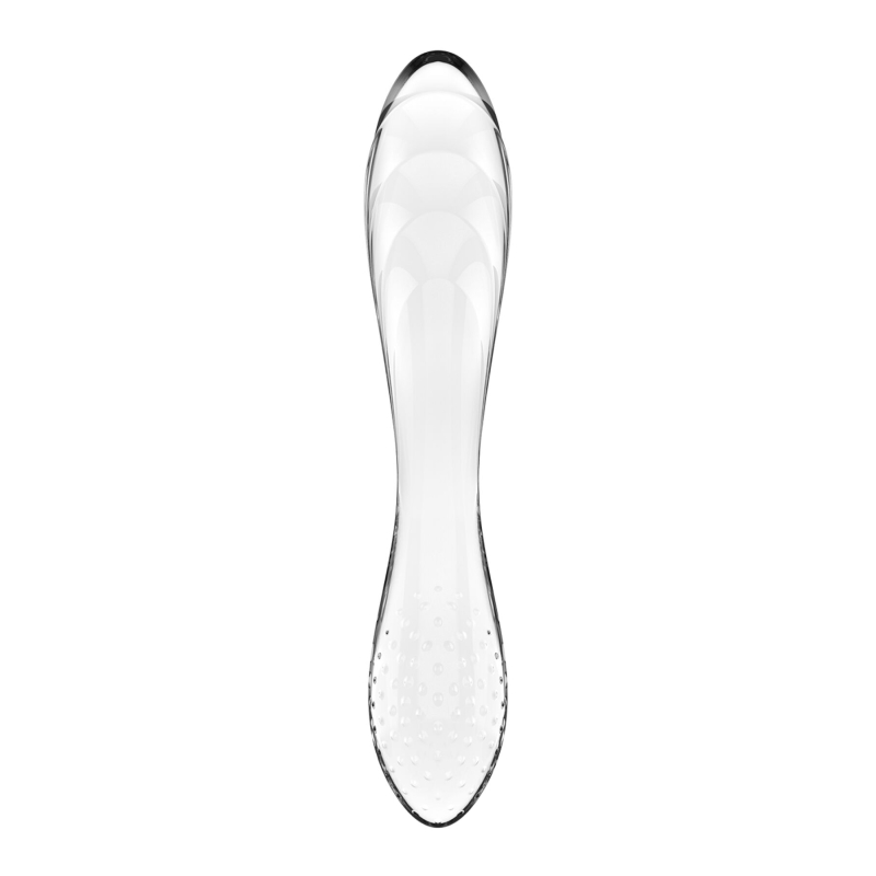 Двусторонний стеклянный дилдо Satisfyer Dazzling Crystal 1 Transparent, очень прочный, без стопера, длина 18.4 см