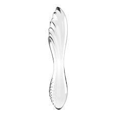 Двосторонній скляний дилдо Satisfyer Dazzling Crystal 1 Transparent, дуже міцний, без стопера, довж. 18.4 см