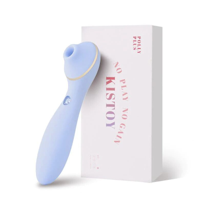 Двусторонний вакуумный вибратор – KISTOY Polly Plus Purple – подогрев, 5 режимов всасывания + 10 вибрации