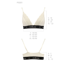 Еластичний топ з мереживом Passion PS001 TOP XL, молочний колір