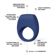 Ерекційне кільце з вібрацією LELO Tor 3 Base Blue