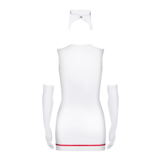 Еротичний костюм медсестри Obsessive Emergency dress S/M, Білий, сукня, стринги, рукавички, чепчик,
