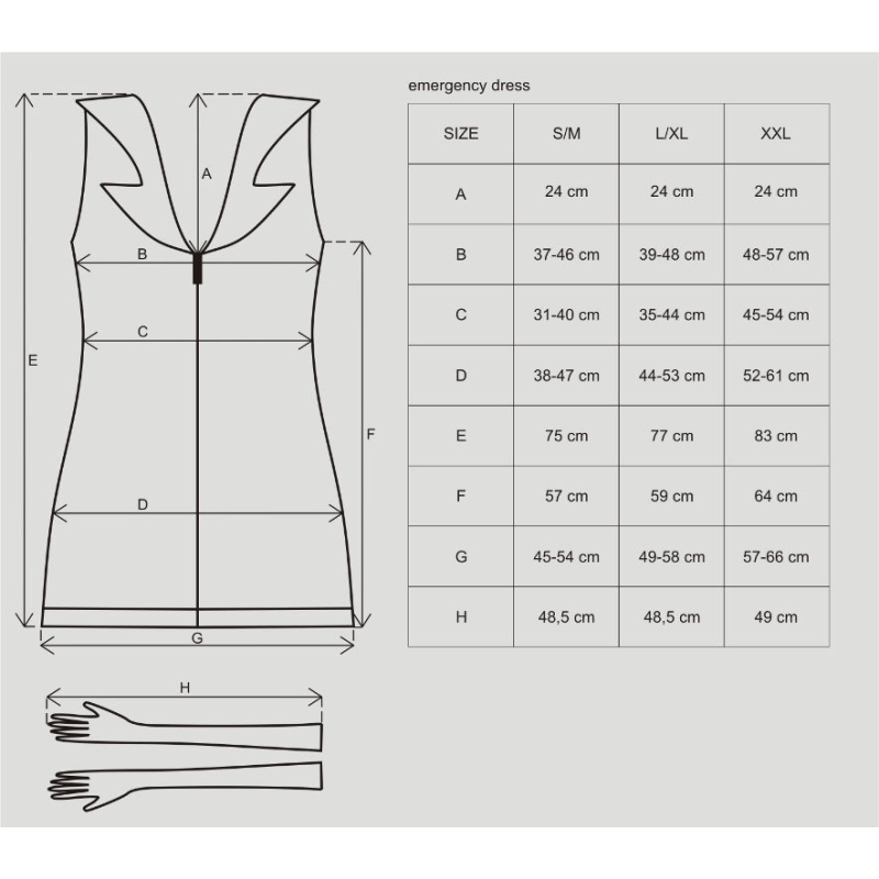 Еротичний костюм медсестри Obsessive Emergency dress S/M, Білий, сукня, стринги, рукавички, чепчик,