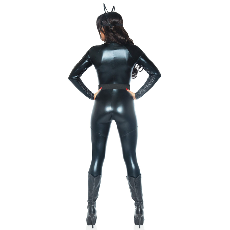 Еротичний костюм супергероя–кішечки Leg Avenue Wicked Kitty M, комбінезон, пояс, маска, вушка