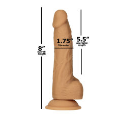 Фалоімітатор ADDICTION Dual Density Silicone Dildo Caramel, з присоскою, довжина 20 см, діам. 4.3 см, вібропуля в подарунок