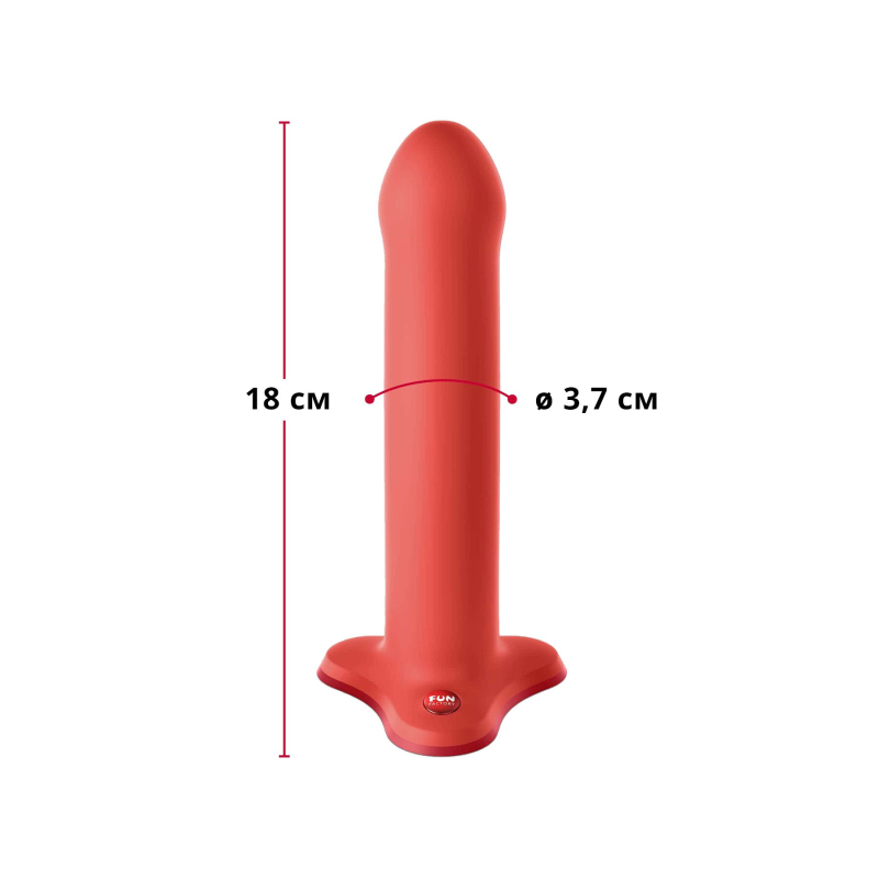 Фалоімітатор Fun Factory MAGNUM, помаранчевий, дуже гнучкий, довжина 18.3 см, діам. 3.7 см