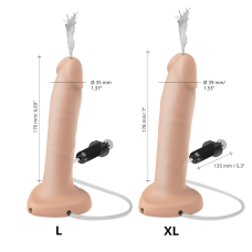 Фалоімітатор з еякуляцією Strap-On-Me Squirting Cum Dildo Realistic Vanilla, довжина 20 см, діам. 3.5 см, силікон