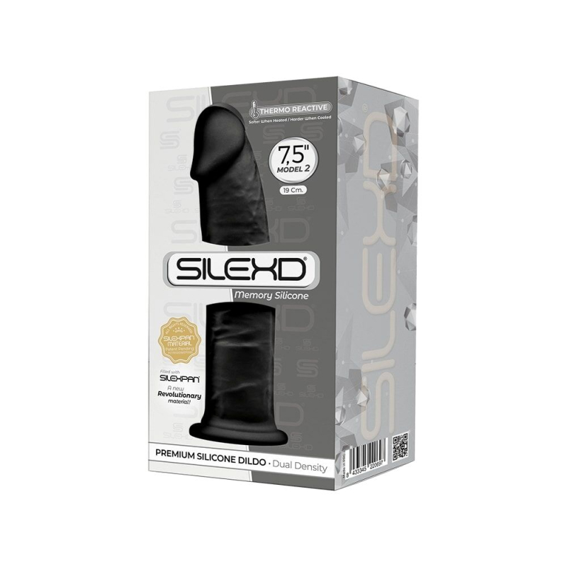 Фаллоимитатор SilexD Henry Black, двухслойный, силикон + Silexpan, длина 22 см, диам. 4.8 см