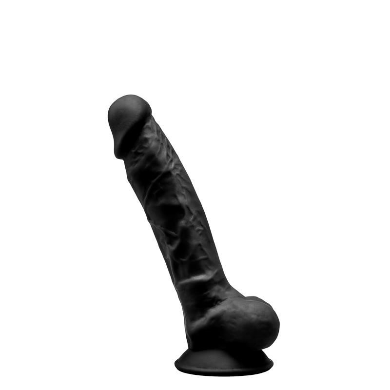 Фалоімітатор SilexD Johnny Black (MODEL 1), довжина 18.5 см, діам. 3.8 см, двошаровий, силікон + Silexpan