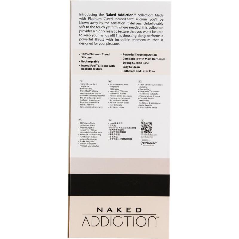 Фалоімітатор з пульсацією Naked ADDICTION Dominic, діам. 4.2 см, довжина 22.9 см, пульт ДК