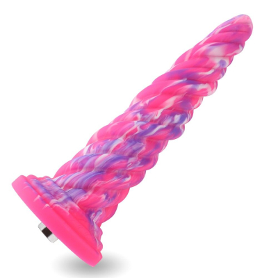 Фантазійний фалоімітатор для секс-машин Hismith Silicone Dildo Rose Monster Series, KlicLok, довж. 26 см