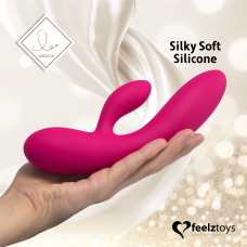 Гнучкий вібратор-кролик FeelzToys Lea Rabbit Rubine Red – 2 мотори, має 48 вібро-режимів