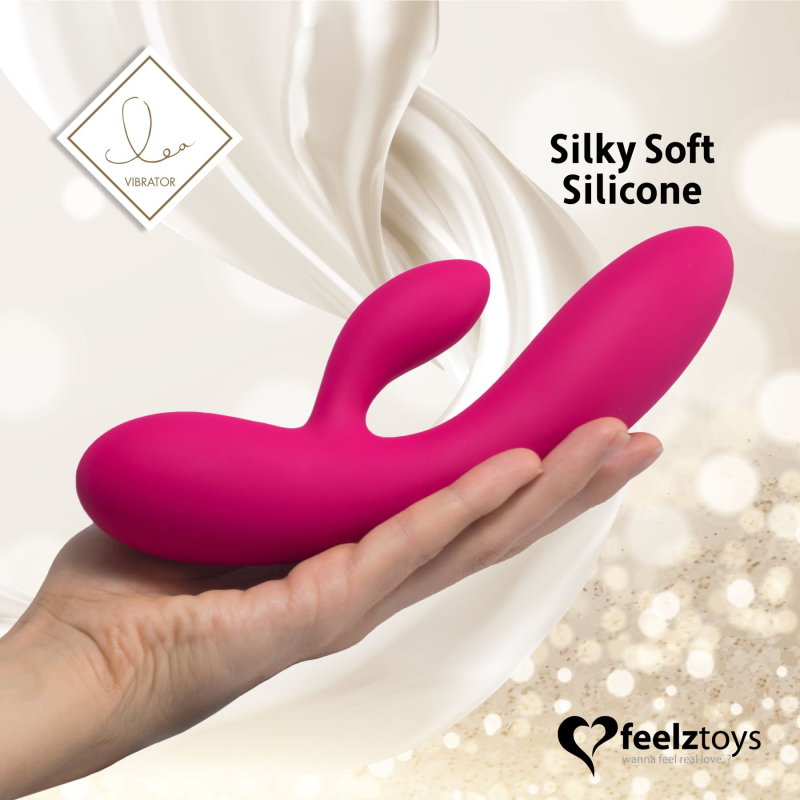 Гнучкий вібратор-кролик FeelzToys Lea Rabbit Rubine Red – 2 мотори, має 48 вібро-режимів
