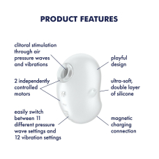 Кліторальний вакуумний стимулятор з вібрацією – Satisfyer Cutie Ghost White – 11 вакуумних режимів + 12 вібро