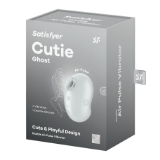 Кліторальний вакуумний стимулятор з вібрацією – Satisfyer Cutie Ghost White – 11 вакуумних режимів + 12 вібро
