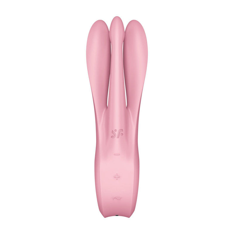 Клиторальный вибратор с тремя гибкими пальчиками – Satisfyer Threesome 1 Pink – 3 мотора, 12 режимов