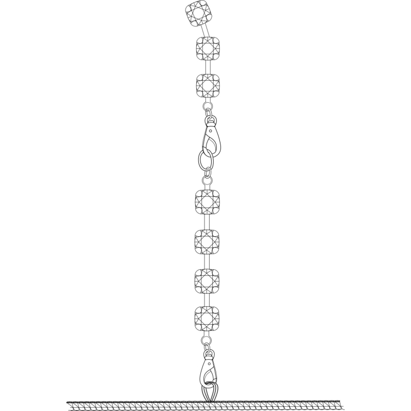 Комбінезон Noir Handmade F306 Mirage catsuit with jewelry rhinestone chain adorning the back – XXL