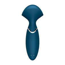 Компактний вібромасажер – Satisfyer Mini Wand-er Blue – 12 режимів вібрації, подвійне використання