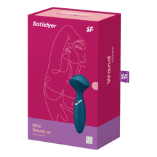 Компактний вібромасажер – Satisfyer Mini Wand-er Blue – 12 режимів вібрації, подвійне використання