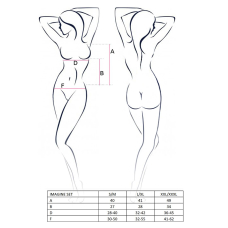 Комплект білизни Passion IMAGINE SET OpenBra S/M, чорний колір, ліф – міні–сорочка, трусики з оборками