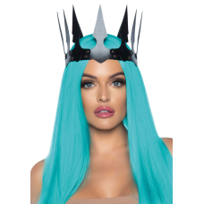 Корона злої королеви Leg Avenue Faux leather spiked crown Чорний колір, штучна шкіра, заклепки