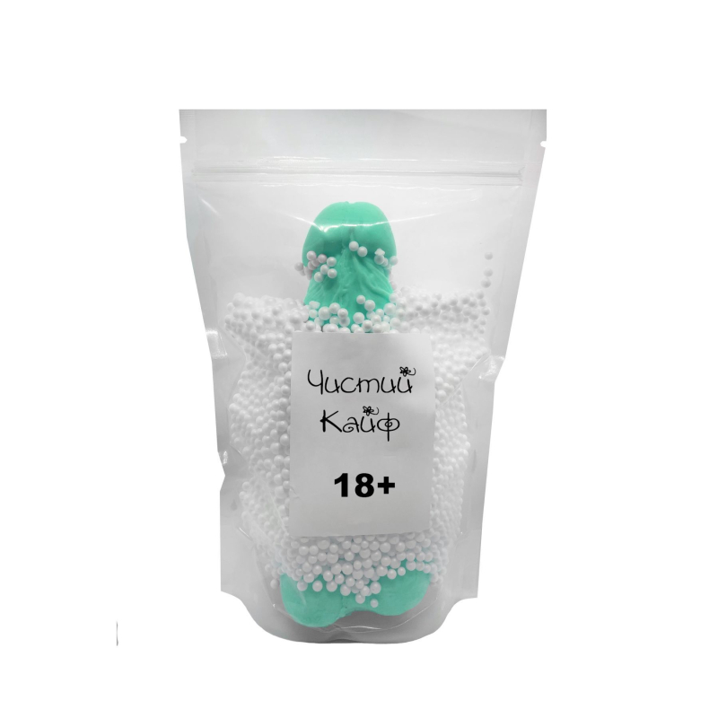 Крафтове мило-член із присоскою Чистый Кайф Turquoise size XL, натуральне