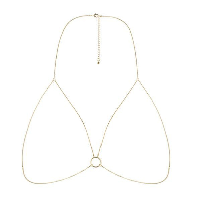 Ланцюжок портупея Bijoux Indiscrets Magnifique Bra Chain – Золотистий, прикраса на тіло