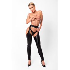 Легінси з відкритими стегнами Noir Handmade F323 Rebel wetlook chaps – L