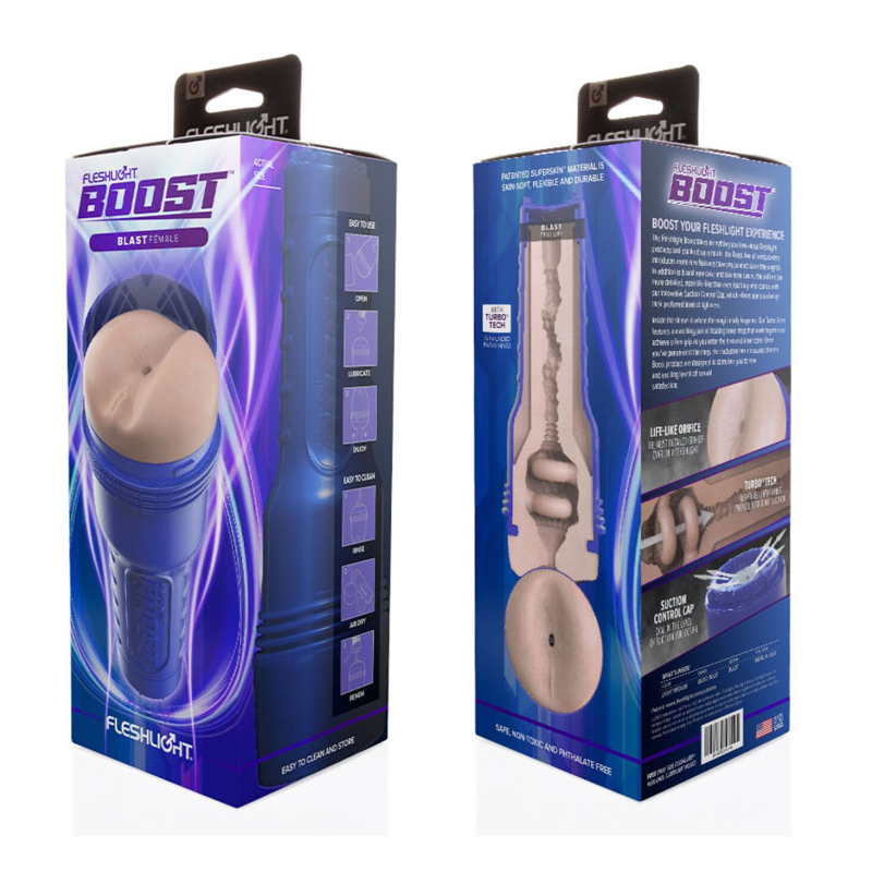 Мастурбатор попка Fleshlight Boost Blast Female Light Medium Flesh + плавающие кольца TurboTech