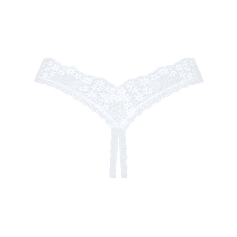 Кружевные танга Obsessive Heavenlly crotchless thong XS/S, с доступом