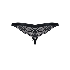 Мереживні танги з доступом Obsessive 828–THC–1 crotchless thong L/XL, чорні