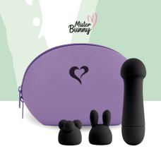 Міні вібратор з насадками – FeelzToys Mister Bunny Black – 10 варіантів вібрацій: 3 рівномірні та 7 ритм. малюнків