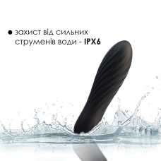 Міні вібратор з ребристою поверхнею – Svakom Tulip Black – 10 режимів, водонепроникний