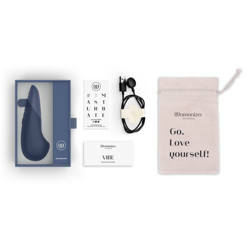 Минивибратор – Womanizer Vibe Dark Blue, 3 авторежима + 10 уровней интенсивности