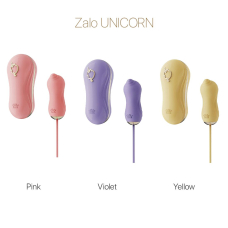 Набір 2в1: віброяйце + вакуум – Zalo UNICORN Yellow – 3 режими вакууму, 6 вібро-режимів