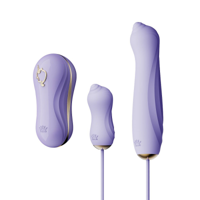 Набір 3в1 – Zalo UNICORN Set Violet – віброяйце, пульсатор, вакуумний стимулятор – 3/6/6 різноманітних режимів