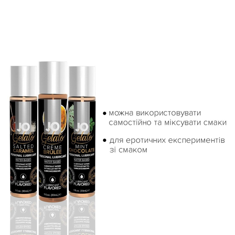 Набір JO Tri-Me Triple Pack – Gelato (3×30 мл) три різні смаки серії Джелато